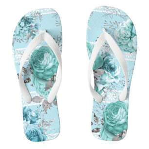 Blue Rozen Lace Teenslippers