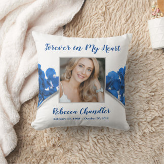 Blue Rozen Memorial Pillow Keepomwille Kussen