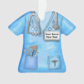 Blue Rozen Nurse medische scrubs ornament (voorkant)