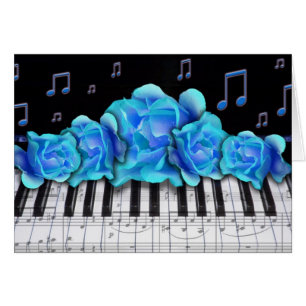 Blue Rozen Piano-toetsenbord en Muzieknoten