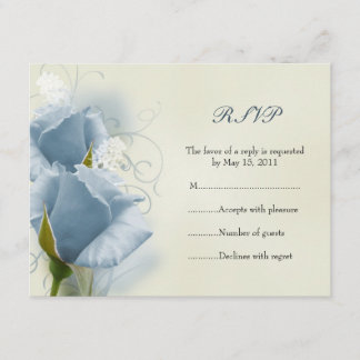 Blue Rozen RSVP-kaart RSVP Kaartje