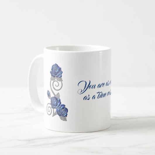 Blue Rozen Sentiment Gift Mok (Voorkant links)