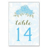 Blue rozen Trouwtafel Nummer Kaart (Achterkant)
