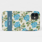 Blue Rozen Vines Pattern iPhone4 Hoesje (Achterkant (horizontaal))