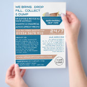 Blue Rubbish Skip Design, Skip/Dumpster Company Flyer (Hand)
