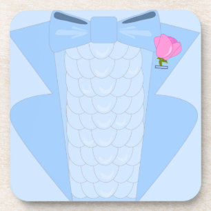 Blue Ruffle Prom King Tuxedo Drankjes Onderzetter