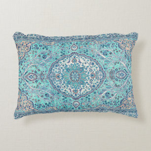 Blue Rug Pattern Accent Kussen
