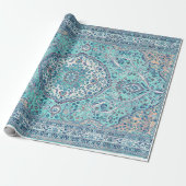 Blue Rug Pattern Cadeaupapier (Uitgerold)