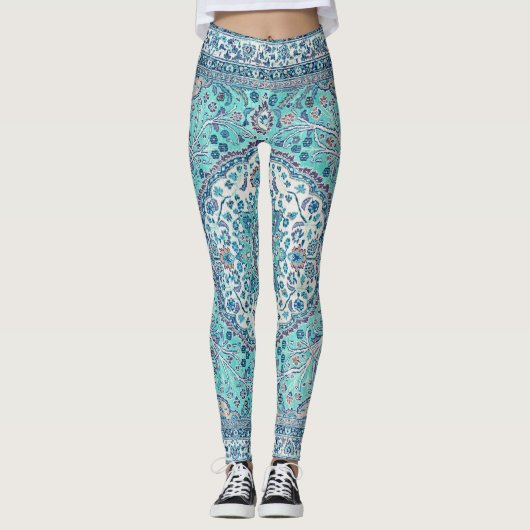 Blue Rug Pattern Leggings (Voorkant)