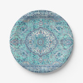  Blue Rug Pattern Papieren Bordje (Voorkant)