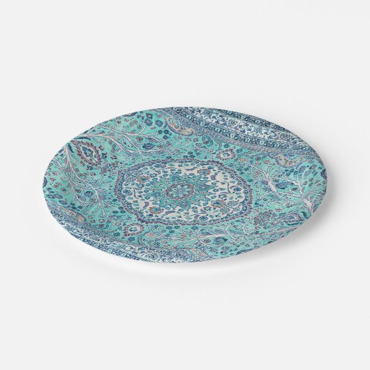  Blue Rug Pattern Papieren Bordje (Gekanteld)