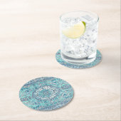  Blue Rug Pattern Ronde Kartonnen Onderzetter (Insitu)