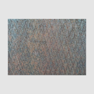 Blue Rusted Diamond Metal Pattern Tissuepapier