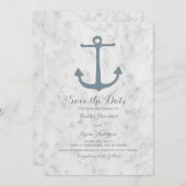 Blue Rustic Anchor Save the Date Invite (Voorkant / Achterkant)