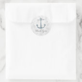 Blue Rustic Anchor Wedding Bedankt Ronde Sticker (Tas)