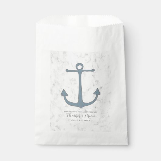 Blue Rustic Anchor Wedding Bedankzakje (Voorkant)