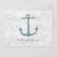 Blue Rustic Ancre Numéro de table Carte postale