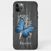 Blue Rustic Butterfly, gepersonaliseerd Case-Mate iPhone Case (Achterkant)