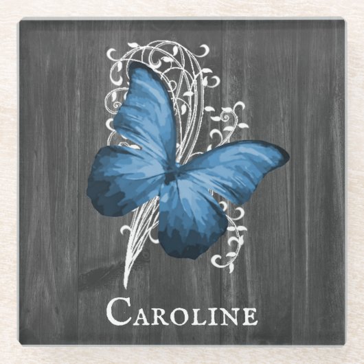 Blue Rustic Butterfly - Onderzetter van speciaal g (Voorkant)