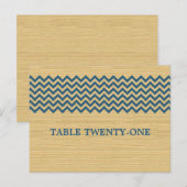 Blue Rustic Chevron Numéro de table Carte postale (Devant / Derrière)