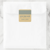 Blue Rustic Chevron Save the Date Stickers (Tas)