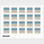 Blue Rustic Damask Dank je Stickers (Vel)