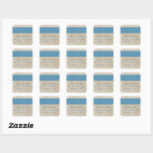 Blue Rustic Damask Enregistrer les stickers Date (Feuille)