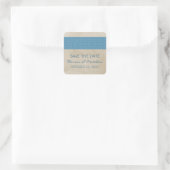 Blue Rustic Damask Save the Date Stickers (Tas)