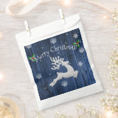 Blue Rustic kerstreindeer Favor Bags Bedankzakje (Geknipt)