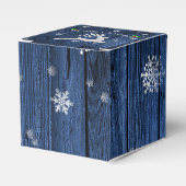 Blue Rustic-kerstrenrendierbox Bedankdoosjes (Voorkant Zijde)