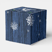 Blue Rustic-kerstrenrendierbox Bedankdoosjes (Achterkant)
