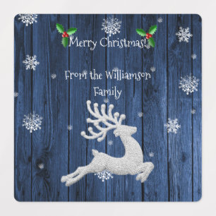 Blue Rustic kerstrenrenlabel Labels