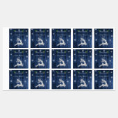 Blue Rustic kerstrenrenlabel Labels (Vel)