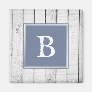 Blue Rustic Monogram Magnet Magneet