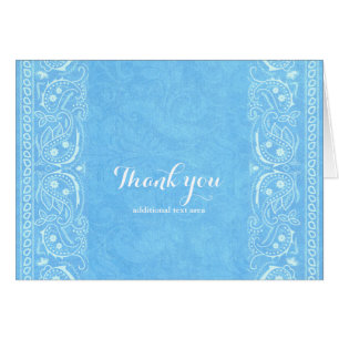 Blue Rustic Paisley Country Western Carte de remer