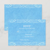 Blue Rustic Paisley Country Western Wedding RSVP (Voorkant / Achterkant)