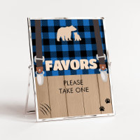 Blue Rustic Plaid Lumberjack Baby shower Favoriete