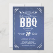 Blue Rustic Repetitie Diner BBQ Kaart (Voorkant)