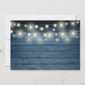 Blue Rustic String Lights Photo Baptism Bedankkaart (Achterkant)