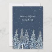 Blue Rustic Winter Forest Wedding Invitations (Dos)