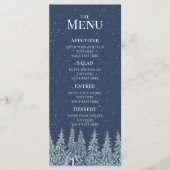 Blue Rustic Winter Forest Wedding Menu (Devant)
