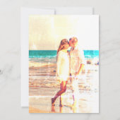 Blue Rustic Wood Beach Wedding Save the Date (Achterkant)