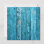 Blue Rustic Wood String Lights Chic Save the Dates (Achterkant)