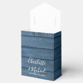 Blue Rustic Wood String Lights Mason Jars Wedding Bedankdoosjes (Geopend)