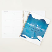 Blue rustique aquarelle jeans texture ajouter le n (Devant avec enveloppe)