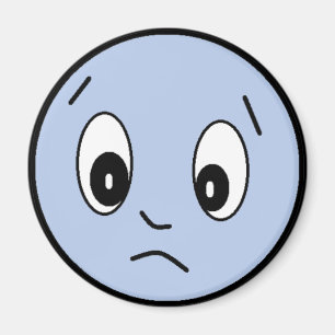 Blue Sad Face Magnet Magneet