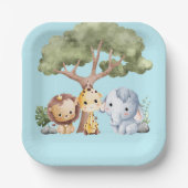 BLUE SAFARI BABY SHOWER PAPIEREN BORDJE (Voorkant)