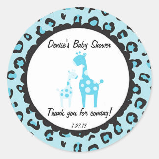 Blue Safari Giraffe Sticker