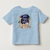 Blue Safari Oerwoud Twee Wild Boy 2e Verjaardag LA Kinder Shirts (Voorkant)