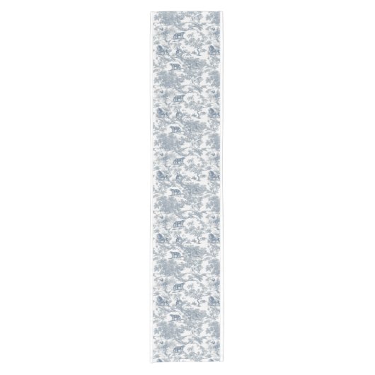 Blue Safari Toile Table Runner Korte Tafelloper (Voorkant)